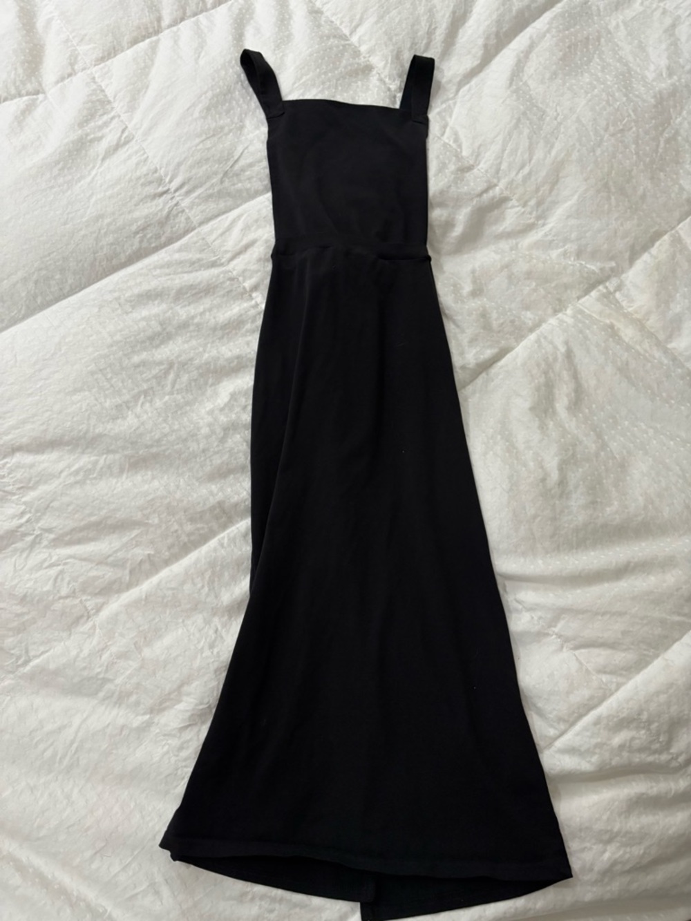 ASOS Black Midi Dress with Wide Straps Size 10